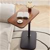NONE Tavolino Laterale a C Regolabile in Altezza, Tavolino Girevole con Piano in Legno per Divano, Tavolino da Letto per Laptop, Tavolino Sottile per Snack e Lettura per Camera da Letto, Balcone, Piccoli