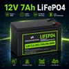 DREAMDASH Batteria LiFePO4 Dreamdash 12V 7Ah 89.6Wh Ricaricabile al Litio Ferro Fosfato con BMS Integrato Terminale F2 per Auto Elettriche per Bambini, UPS, Apri Cancello Solare, Luce di Emergenza, Camper, Golf