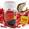 NONE Esche Artificiali a Forma di Verme Jokers Bloodworm 70mm 100 pz Rosse, Esche da Pesca Profumate, Esche Morbide in Silicone Riutilizzabili a Forma di Larva, Esche da Pesca a Spinning per Branzino,