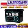 PWOD Batteria LiFePO4 360Ah 12V Grado A Ricaricabile, Pacco Celle al Litio Ferro Fosfato 12.8V, ≥10000 Cicli, Fai da Te 24V 360Ah per Camper, Motori, Accumulo di Energia Domestica