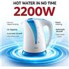 NONE WETECH W6206 Bollitore Elettrico in Plastica da 2L, 2200W, Ebollizione Rapida, Spegnimento Automatico, Bollitore per Acqua Calda Domestico di Grande Capacità, AC 220-240V