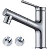 CECIPA max Rubinetto per lavabo e lavabo alto 20,2 cm, miscelatore cromato per lavabo con doccetta, design moderno