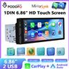 Podofo 1Din 6.86" Monitor Touch Screen HD D-Play Lettore MP5 Universale per Auto con Bluetooth Radio FM Carplay/Android Auto Wireless