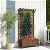 NONE Fioriera da Giardino con Traliccio per Piante Rampicanti in Legno di Abete, 90x45x183 cm, Marrone