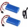 NONE 2 batterie RC da 7,4 V 1500 mAh con caricatore USB, batteria agli ioni di litio SM JST-XH a 3 pin per auto RC, camion, barche e giocattoli