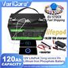 VariCore Batteria VariCore 12V 120Ah LiFePO4 al Litio Ferro Fosfato + Caricabatterie 14.6V + Inverter, Ricaricabile ad Alta Capacità, per Campeggio, Camper