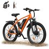 Mairide Bicicletta Elettrica per Adulti MAIRIDE Q7-Orange, Motore da 250W di Potenza, Batteria al Litio Rimovibile da 36V 10Ah, Deragliatore a 7 Velocità, Sospensione Anteriore, Velocità Massima 25KM/H