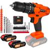 NONE Trapano Avvitatore a Batteria 21V, Set Cacciavite Elettrico con 2 Batterie, Trapano Combinato 45 N.m Max, Utensile Avvitatore a 2 Velocità con 29 Punte
