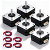 NONE 5 motori passo-passo Nema17 17HS4401 1.8 ° Motore 1.5A 42N.cm 42BYGH a 4 fili per macchina per incisione laser CNC Roter, stampante 3D