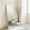 fangange Specchio a figura intera Fangange Gold 59" x 15.7" antideflagrante con cornice in lega di alluminio, specchio HD da terra e da parete per camera da letto, soggiorno, bagno, ingresso
