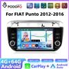Podofo 4+64G Wireless CarPlay Android Auto Radio per FIAT Punto 2012 2013 2014 2015 2016 Lettore multimediale per auto GPS Stereo Bluetooth Wifi RDS
