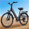 URLIFE Bicicletta Elettrica Urbana per Adulti URLIFE E26 250W Peak Commuter, Pneumatici 26''×2 Pollici, 7 Velocità, Batteria Rimovibile 48V 10.4Ah, Doppio Freno a Disco, 25KM/H
