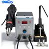 DWiusty Stazione di Saldatura e Rilavorazione 2-in-1 DWiusty, Saldatore da 60W e Pistola Termica da 700W, Riscaldamento Rapido con Temperatura e Flusso d'Aria Regolabili