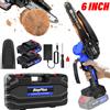 DayPlus Mini Motosega a Batteria Brushless, Motosega Portatile da 6 Pollici con 2 Batterie da 1500mAh Max, Motosega Leggera da 21V (2.65 libbre) con Blocco di Sicurezza, 2 Catene in Acciaio Temperato per