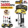 MELLWIN Fresatrice per Legno Senza Spazzole MELLWIN a 5 Velocità, Trimmer Elettrico a Batteria per Rifilatura, Incisione e Scanalatura, Compatibile con Batteria Makita 18V