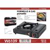 NONE Fornello a gas portatile, bruciatore a gas per campeggio all'aperto, controllo della fiamma regolabile, fornello a gas compatto per picnic, viaggi, campeggio e cucina di emergenza domestica W6109,