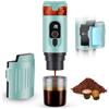 NONE Mini macchina da caffè da viaggio, macchina da caffè a batteria 2 in 1 da 20 bar, macchina per caffè espresso da auto con USB compatibile con capsule e caffè macinato, gadget per camper e regali da