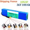 Spedizione in Francia: Batteria al Litio 36V 100ah 18650 10s3p 100000mAh 1000w 42V per Scooter Elettrico con Pacco Batteria