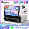 podofo Autoradio Podofo 7 Pollici 1 Din con Schermo Retrattile Automatico, Android Auto, Carplay, Lettore Multimediale Video con DAB e Controllo al Volante