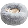 BODISEINT Letto calmante per cani e gatti, comodo lettino rotondo a ciambella, letto rotondo in peluche per animali domestici