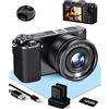 Fine Life Pro Digitalkamera 1080P, 48 Megapixel 12X Optischer Zoom Fotokamera,