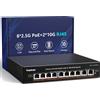 YuanLey Switch PoE 2.5G a 8 Porte Non Gestito, 8 x Porte PoE Base-T 2.5G,