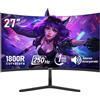 Gawfolk Monitor curvo da 27 pollici 1800R 250Hz