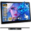 Ueplain Monitor tattile portatile da 15,6 pollici con porte HDMI, VGA DVI, touch