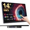 Ueplain Industria Monitor Touch Portatile da 14 Pollici con Porte HDMI VGA DVI,