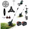 TANIASHOP Decespugliatore Tagliabordi a Batteria 88V 8AH con Stelo in Alluminio Regolabile Rasaerba Elettrico da Giardino Tagliabordi e decespugliatore 2 in 1 Leggero e Compatto
