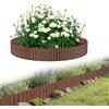 YRHome Bordo flessibile per aiuole, 5 m, lunghezza 15 cm, altezza ondulata, bordo da giardino, in metallo zincato, bordatura per prato, aiuole, colore ruggine
