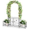 Spalivivre Arco da Giardino, con Cancello e Fioriere, 202x50x220 cm