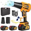 SIUHEN Soffiatore a Batteria Potente Elettrico Foglie Giardino Soffia Auto Soffione Potentissimo Leaf Blower Aria Compressa 21V Soffiatori Ricaricabile 40000RPM con 2 4.0Ah Batterie, Caricabatterie,2 Ugelli