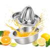 VINATO Spremiagrumi Manuale 450 ml in Acciaio Inox - Spremilimoni e Arance con Contenitore Graduato e Filtro - Lavabile in Lavastoviglie