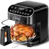 Kismile Friggitrice ad aria in vetro, 4,7 l, senza PFAS, touchscreen, 1500
