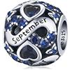 ShiYu Charms Birthstone per il braccialetto Pandora in argento Sterling 925 Amore Cuore Charms Bead,regali di compleanno per le donne