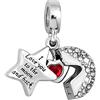 LSxAB I Love You To The Moon and Back Charm Moon and Star Bead Compatible with Pandora Charms Bracelets