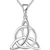 JO WISDOM Collana Nodo celtico di Triquetra irlandese argento 925 donna con placcato in oro bianco