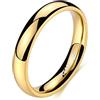 Mesnt FEDI Nuziali per Uomini Donne, Uomo Donna Titanio Fede Nuziale Semplice in Titanio 4MM lucidato, Comfort Fit, Oro, Taglia 27