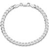 LeCalla Bracciale da uomo in argento Sterling 925 massiccio | Italiano 6 mm, 7 mm taglio diamante cubano maglia barbazzale (7,5, 8, 8,5 e 9 pollici), Made in Italy, 6 MM