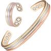 EnerMagiX Braccialetti e anelli magnetici in rame trilono per donne o uomini, braccialetti in rame con 8 magneti, 16,5 cm, dimensioni regolabili, regalo per la festa della donna per mamma, moglie