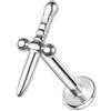 ZS ASTM F136 Titanio 16G 8mm Gioielli Piercing Per Conch, Trago, Helix, Lobo Dell'orecchio - Ipoallergenico Interna Filettatura Posteriore Piatta Cartilagine Orecchino a Bottone
