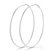 GoldChic Orecchini Cerchio Grande 100mm Argento in Acciaio Inox
