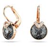 Swarovski Orecchini pendenti Bella V, Taglio Round, Grigi, Placcato color oro rosa