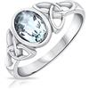 DTPsilver® Anello Nodo Argento 925 con Pietre Naturali - Anello Argento con Pietra di Ametista Pietra di Luna Pietra di Peridoto Topazio e Granato. Anelli Pietra - Anello Nodo Celtico Argento 925