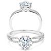 Molioaki Anello di fidanzamento da donna in argento Sterling 925, anello da donna con diamanti da 1 carati, taglio brillante 5 A, anello di fidanzamento, matrimonio, con confezione regalo, 60(19.2mm),