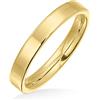 Bling Jewelry Anello di nozze in titanio per coppie, semplice e sottile, per uomini e donne, finitura oro lucido, comfort fit 3MM