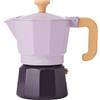 La Cafetière, Caffettiera da 3 tazze in due tonalità di viola, realizzata in alluminio, adatta per piani cottura a gas, elettrici e in ceramica, facile da pulire esclusivamente a mano, 150 ml