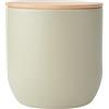 KitchenCraft Idilica Contenitore da cucina con coperchio ermetico, contenitore rotondo con coperchio in legno e finitura opaca per tè, caffè o zucchero, 12 x 12 cm, stucco