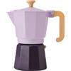 La Cafetière Caffettiera 6 tazze colore viola bicolore, in alluminio, compatibile con piani cottura a gas, elettrici e in ceramica, facile da pulire, solo lavaggio a mano, 290 ml